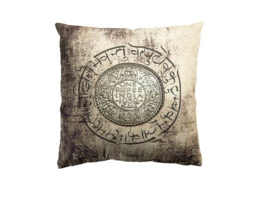 Vintage One Rupee Cushion